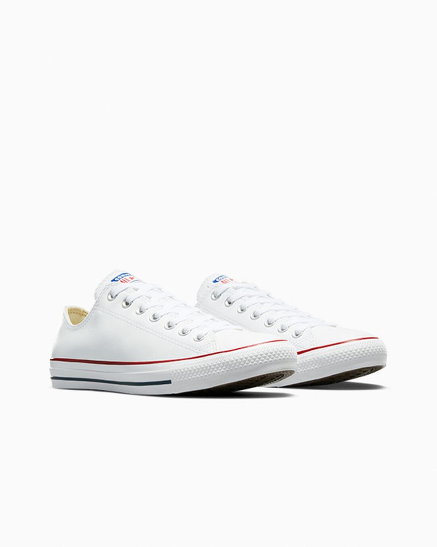 Tenis Converse Chuck Taylor All Star Couro Cano Baixo Feminino Branco | PT R0509T4